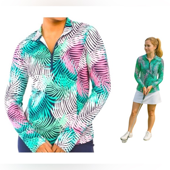 Tommy Bahama Tops - Tommy Bahama Tropical Print Women's golf S/L
